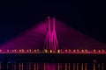 Night View of Bandra Worli Sea Link Bridge, Mumbai, India. This is a scenic constraction